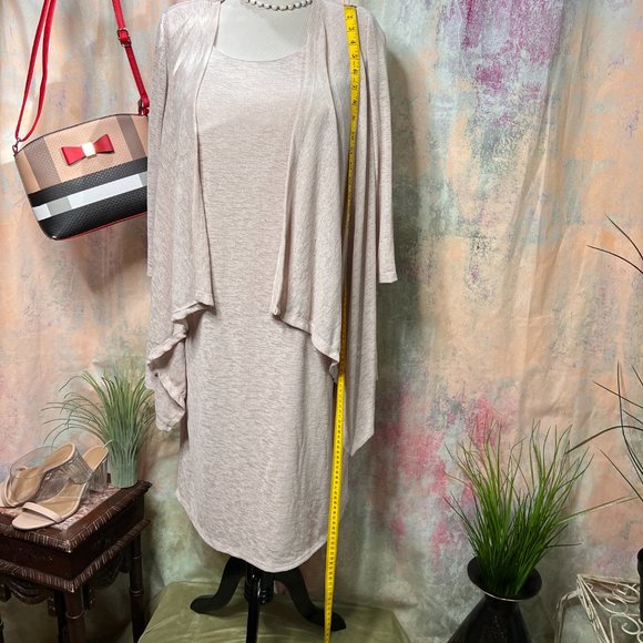 πR & M Richards Knitted Dress with Attached Open Waterfall Front Cardigan - Picture 4 of 13